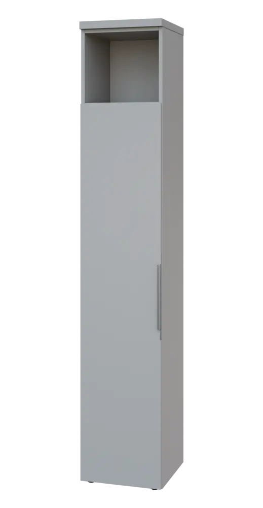 SIN 6 - 4DN kancelářská skříň, 1-dveřová/nika, levá, 2170x400x400, šedá